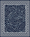 Abstract Swirls Border Pattern Rug