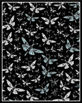 Black Butterfly And Star Pattern Design Rug