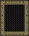 Elegant Black Yellow Floral Medallion Pattern Rug