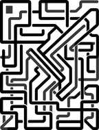 Intertwined Black Grey Abstract Pattern Rug