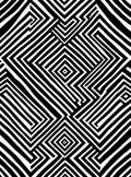 Bold Black White Labyrinth Design Rug