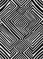 Bold Black White Labyrinth Design Rug