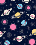 Cosmic Planets And Stars Dark Blue Rug