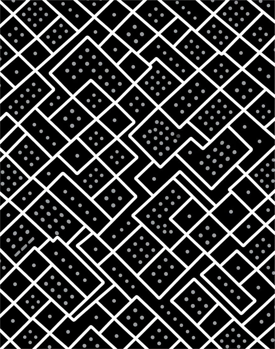 Black White Dot Grid Abstract Rug