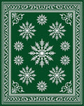 Green Snowflake Pattern Rug