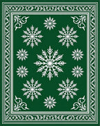Green Snowflake Pattern Rug