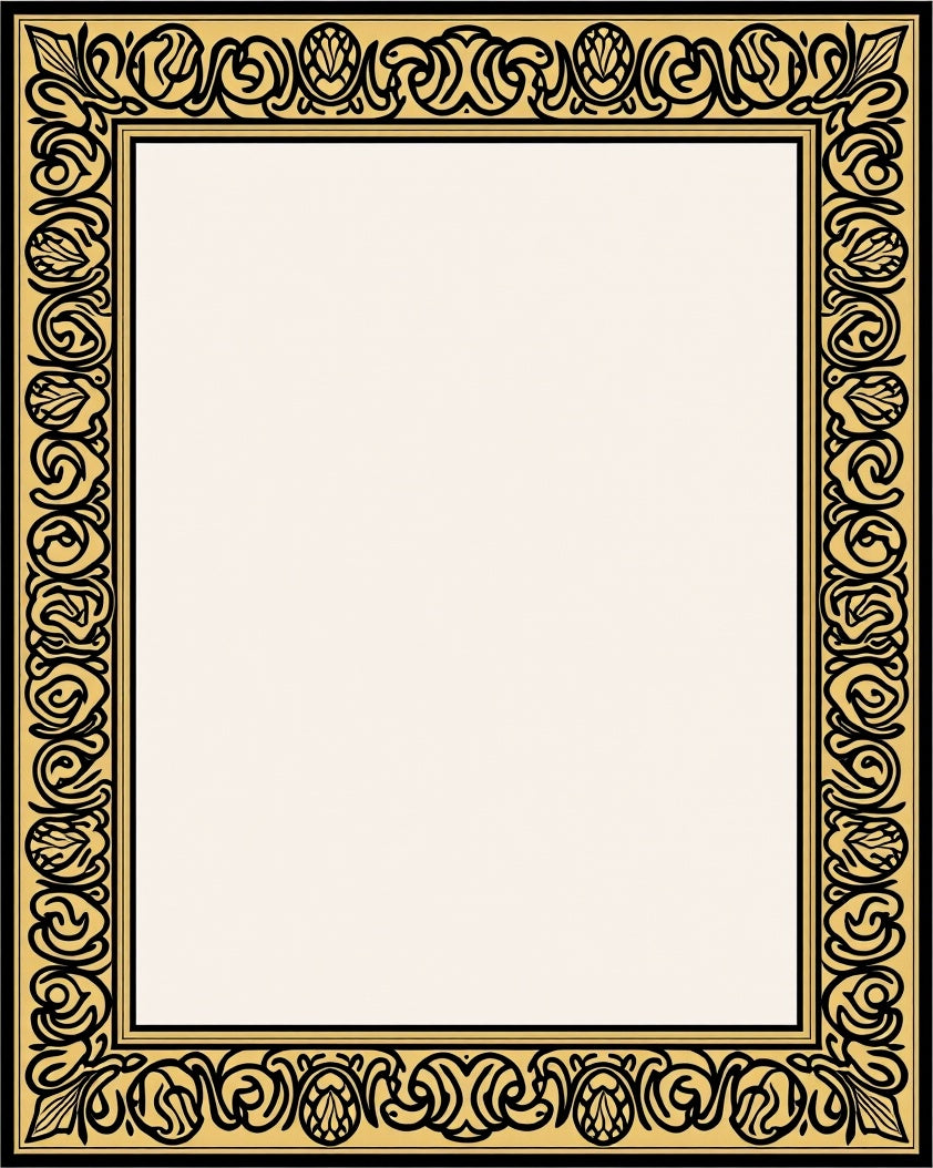 Regal Ornate Black Gold Floral Rug