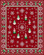 Festive Gnome And Snowflake Pattern Rug