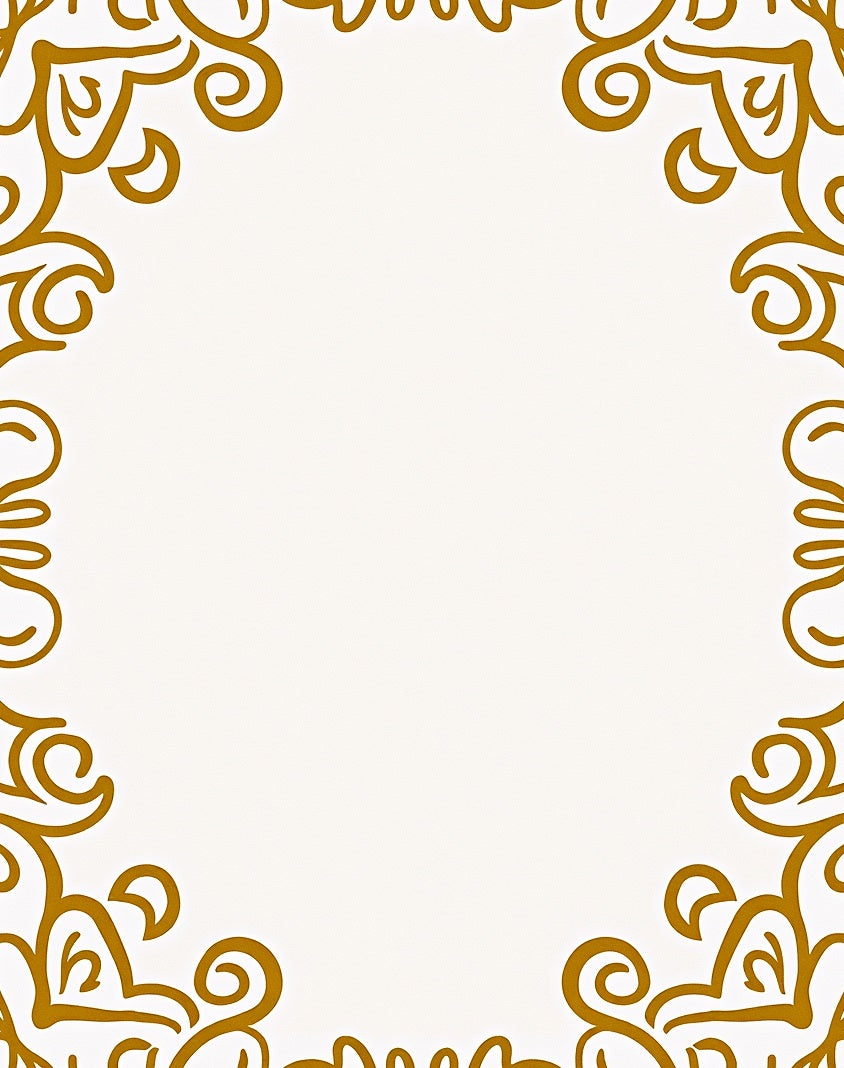 Gold Filigree Border Style Rug