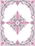 Ornate Pink Gray Flourish Rug