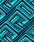 Abstract Teal Geometric Maze Pattern Rug