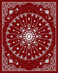 Ornate Red White Mandala Design Rug