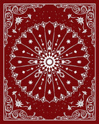 Ornate Red White Mandala Design Rug