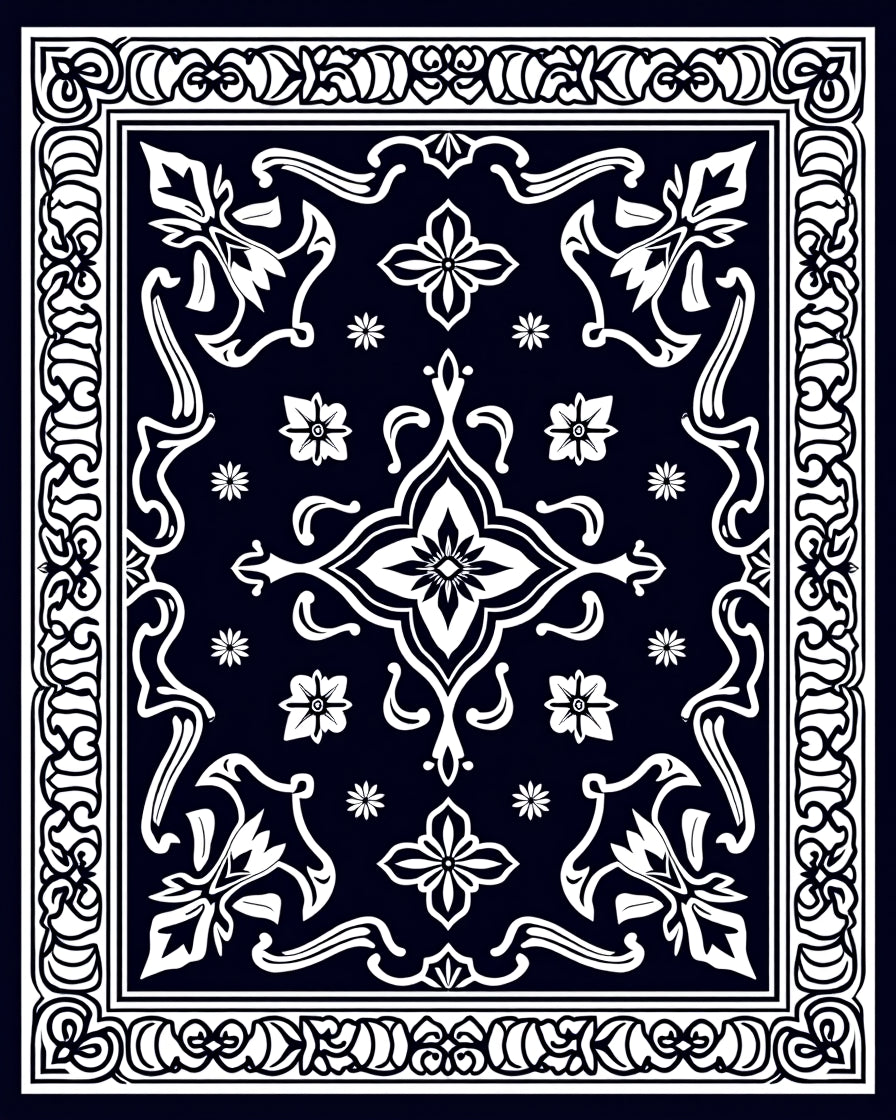 Ancint Floral White Pattern Rug
