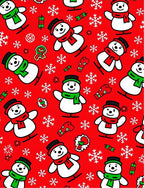 Fun Snowman Snowflake Pattern Design Rug