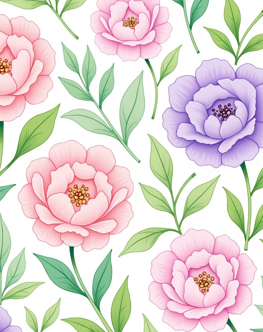 Floral Pastels Garden Pattern Rug