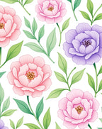 Floral Pastels Garden Pattern Rug