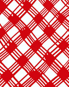 Red and White Classic Plaid Design Rug