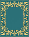 Elegant Gold Leaf Border Design Rug