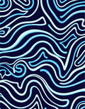 Navy Blue Swirl Pattern Rug