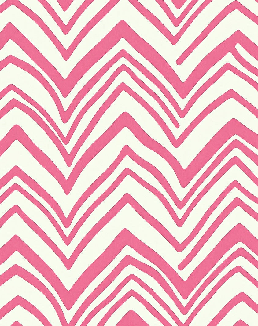 Pink Wavy Zigzag Pattern Rug