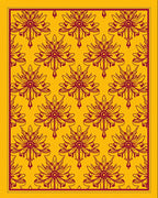 Golden Yellow Floral Motif Rug