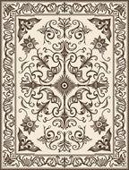 Vintage Floral Arabesque Pattern Rug