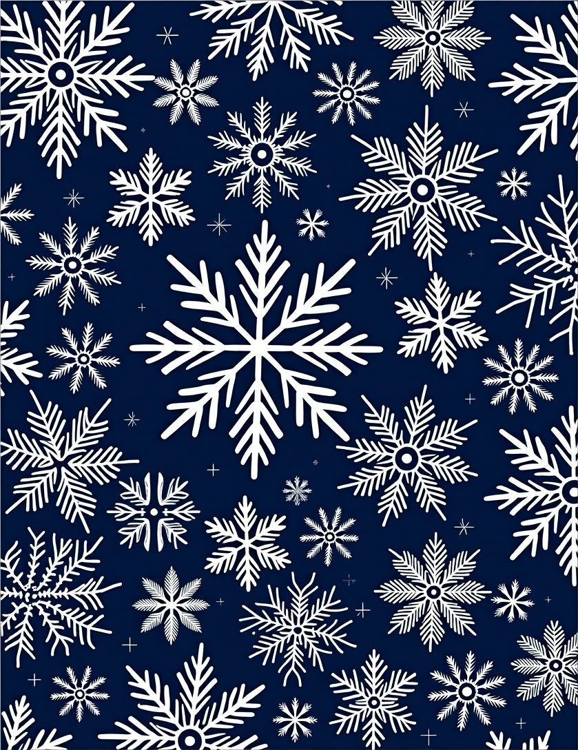 Winter White Snowflakes Navy Rug