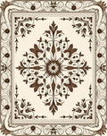 Elegant Floral Swirl Symmetry Rug