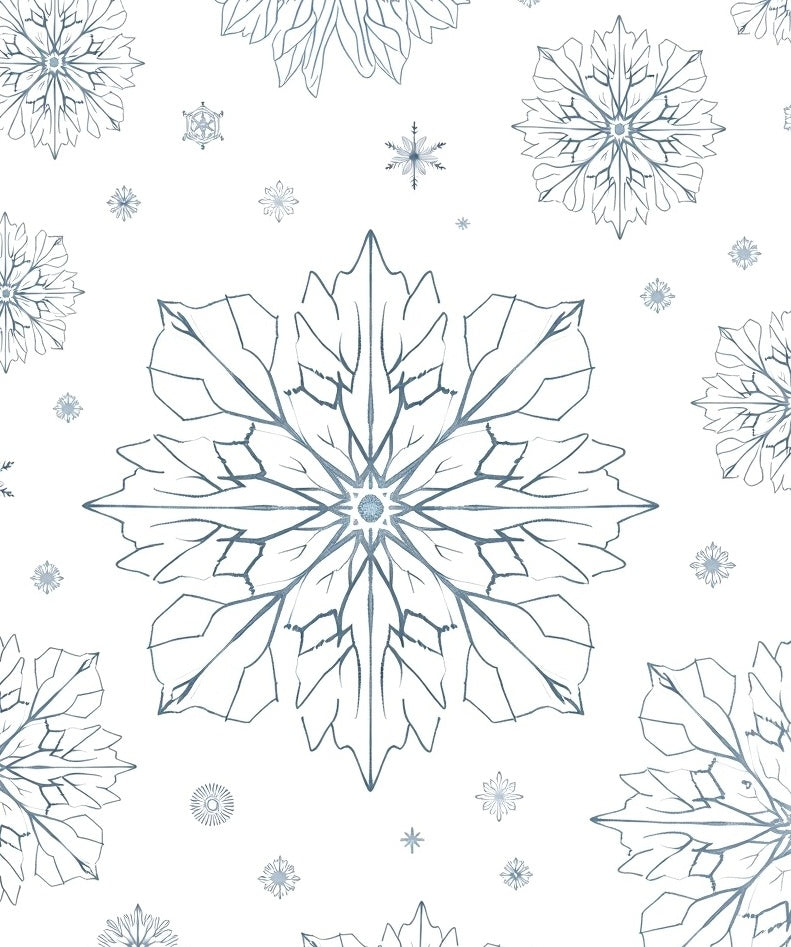 Winter Blue Snowflake Array Rug