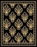 Art Deco Gold Fan Pattern Rug