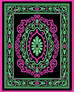 Vibrant Neon Swirl Mandala Rug