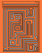 Bold Geometric Maze Pattern Rug