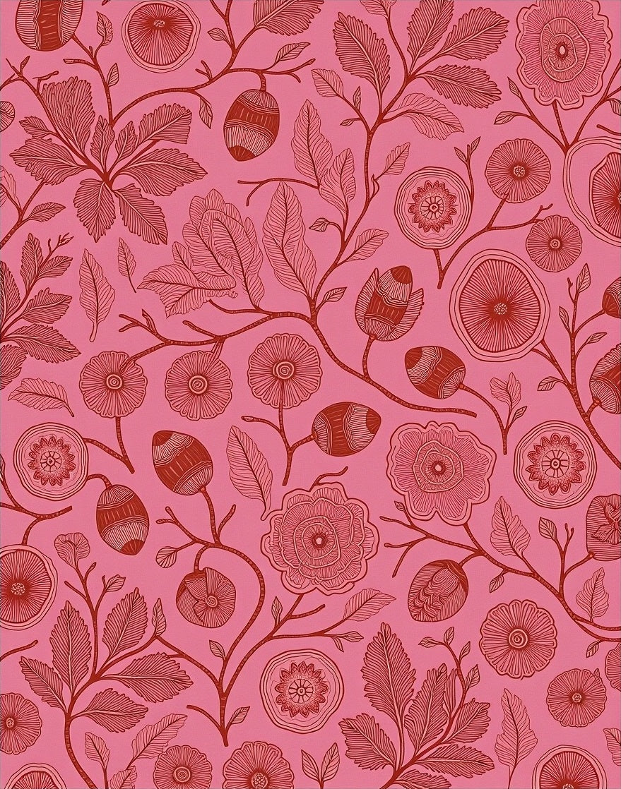 Vintage Floral Branch Pattern Rug