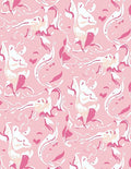 Abstract Pink Swirl floral Design Rug