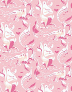 Abstract Pink Swirl floral Design Rug