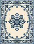 Classic Floral Medallion Border Design Rug