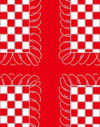 Bold Checkered And Swirl Pattern Design Rug