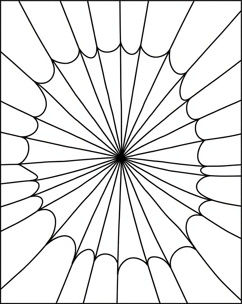 Monochromatic Spiderweb Pattern Rug