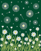 White Daisy Field Pattern Rug