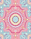 Pink Floral Medallion Mandala Rug