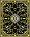 Elegant Yellow Black Floral Web Rug