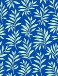 Tropical Leaf Pattern Blue Rug