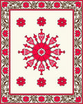 Red White Floral Snowflake Pattern Rug