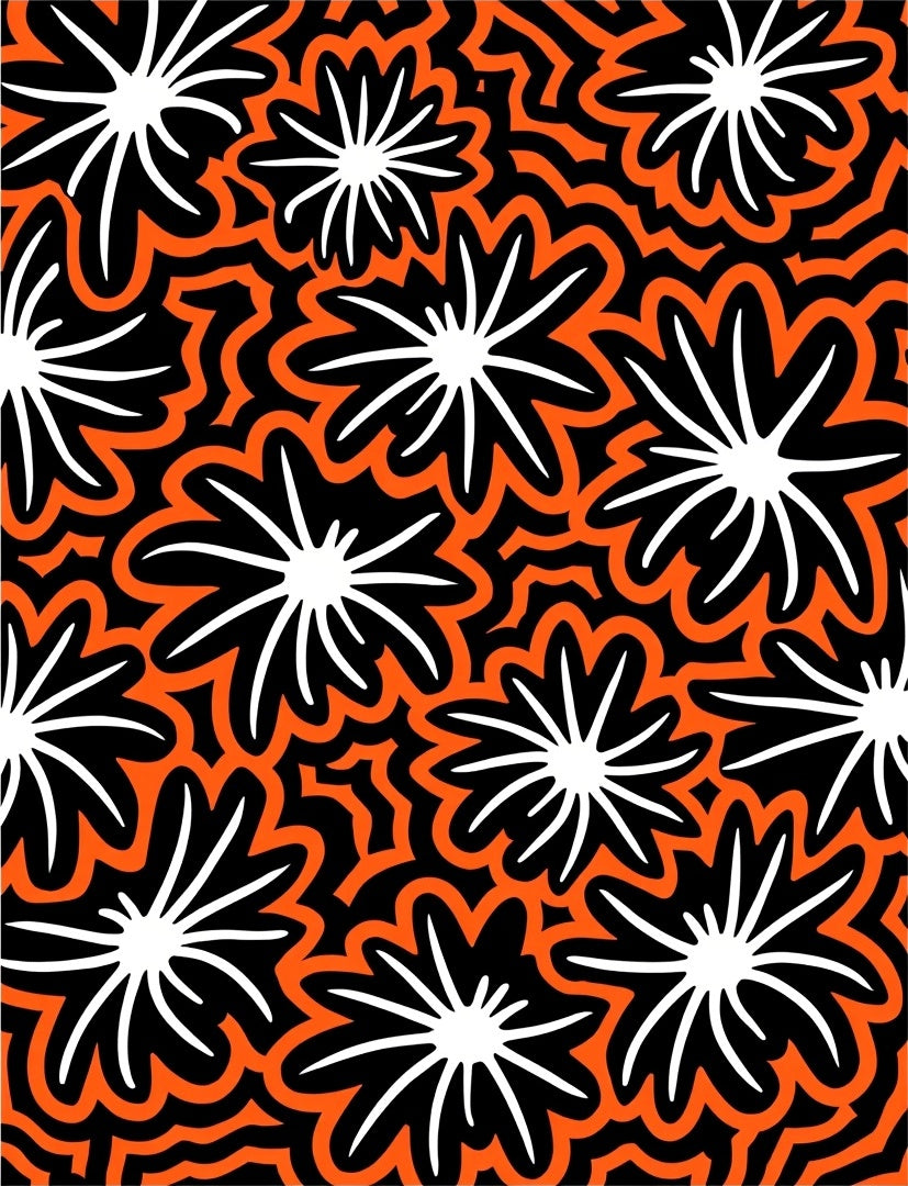 Bold Starburst Floral Pattern Rug
