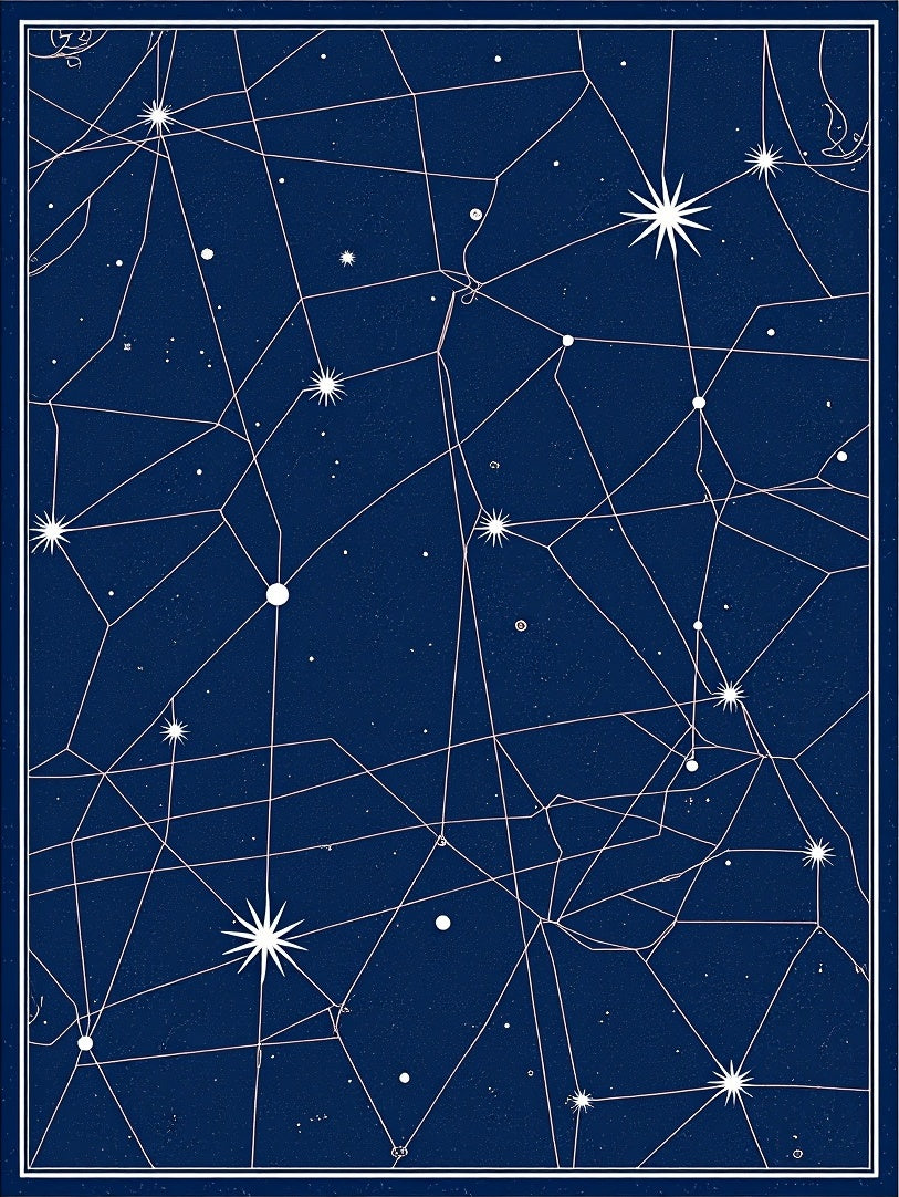 Deep Blue Starry Night Constellation Rug