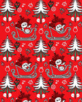 Sledding Hedgehogs Christmas Pattern Design Rug