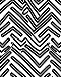 Abstract Black White Maze Pattern Rug