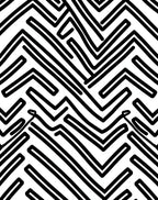 Abstract Black White Maze Pattern Rug