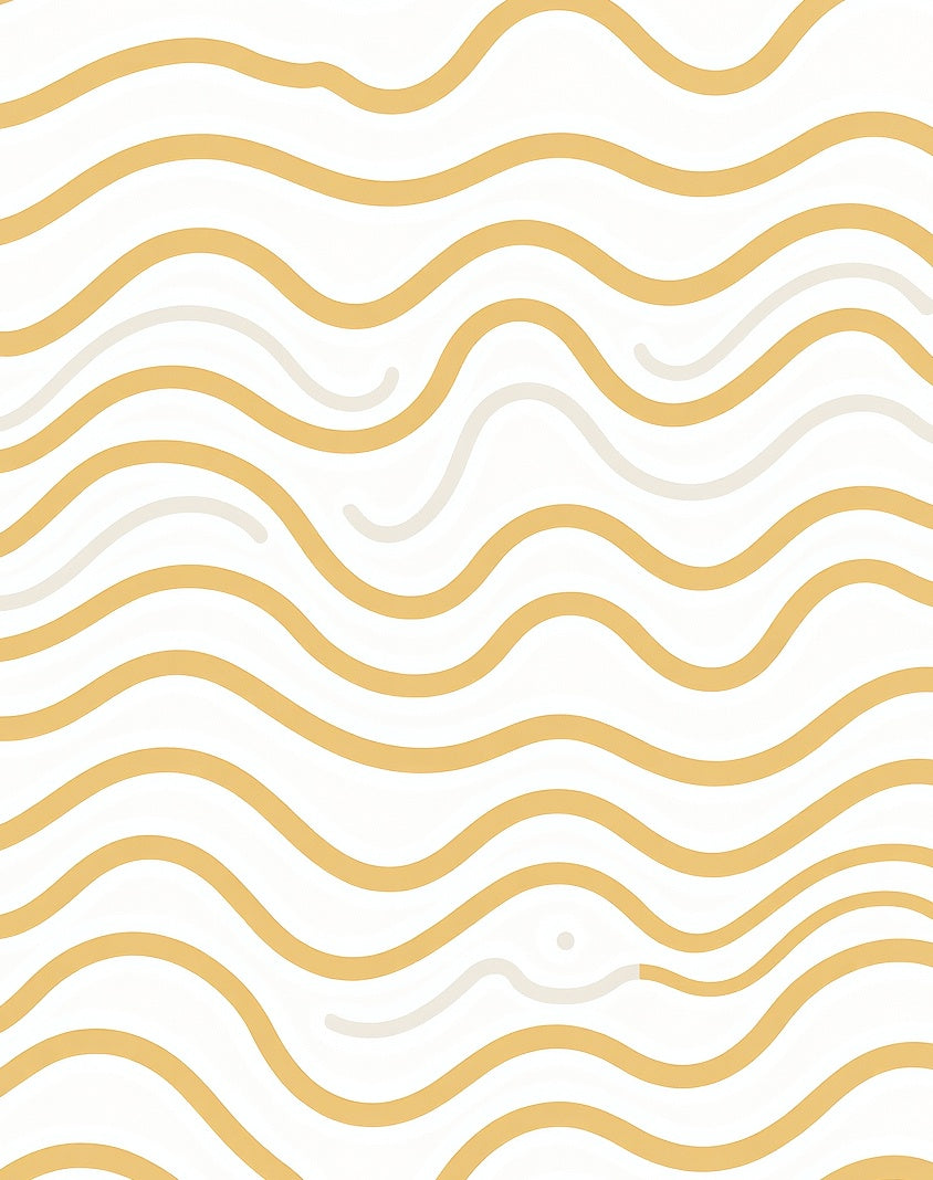 Golden Wavy Lines Abstract Pattern Rug
